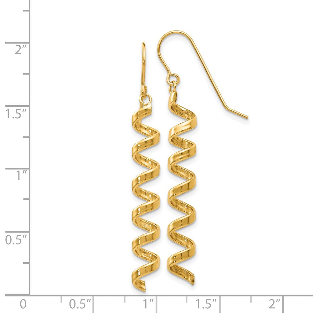 14k Fancy Spiral Drop Earrings