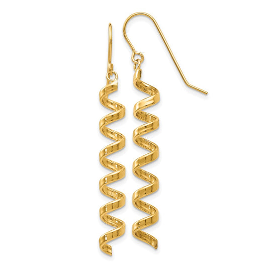 14k Fancy Spiral Drop Earrings