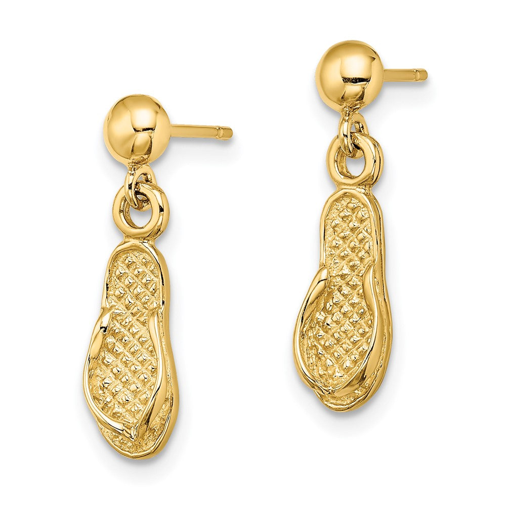 14k Flip Flop Post Dangle Earrings