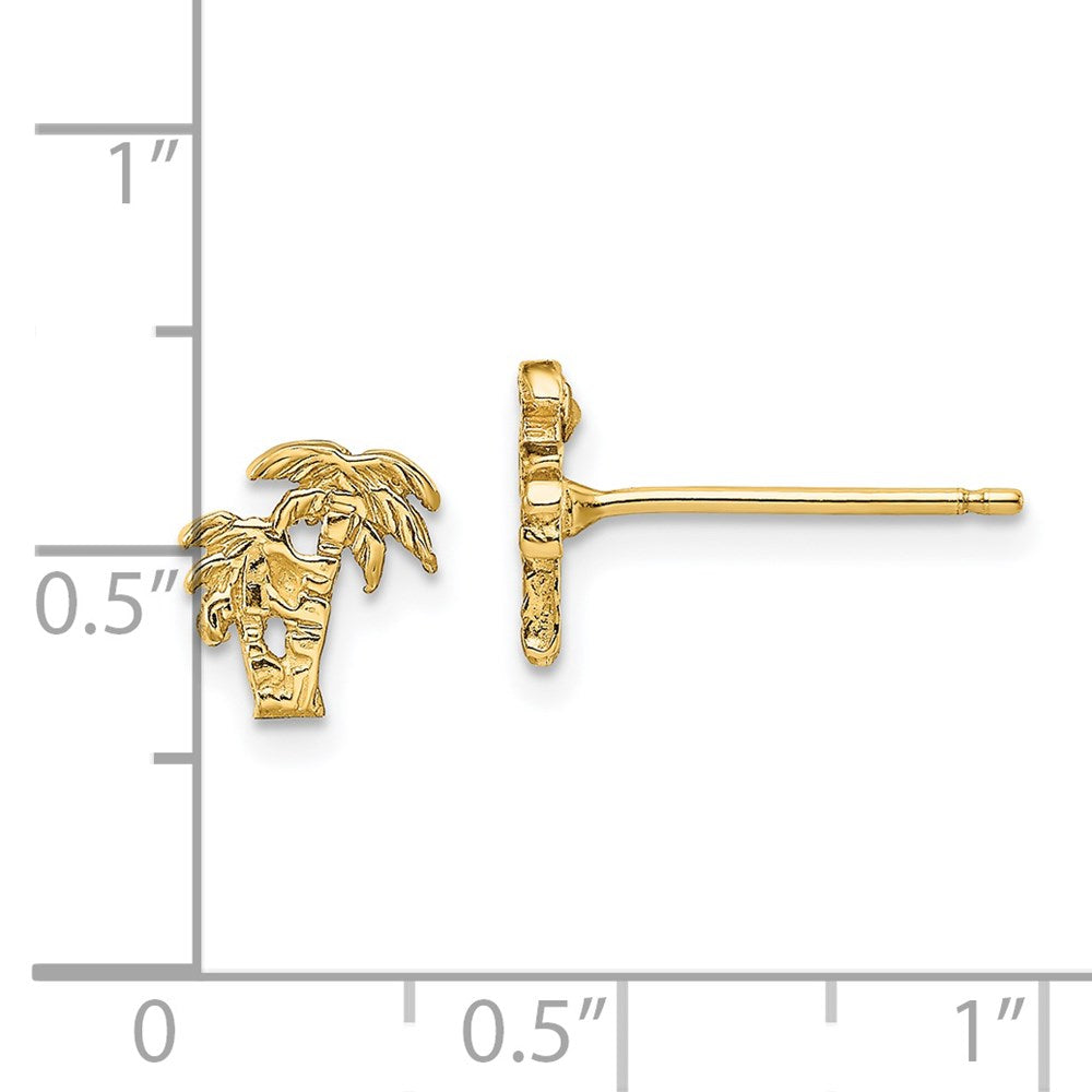 14K Mini Double Palm Tree Post Earrings