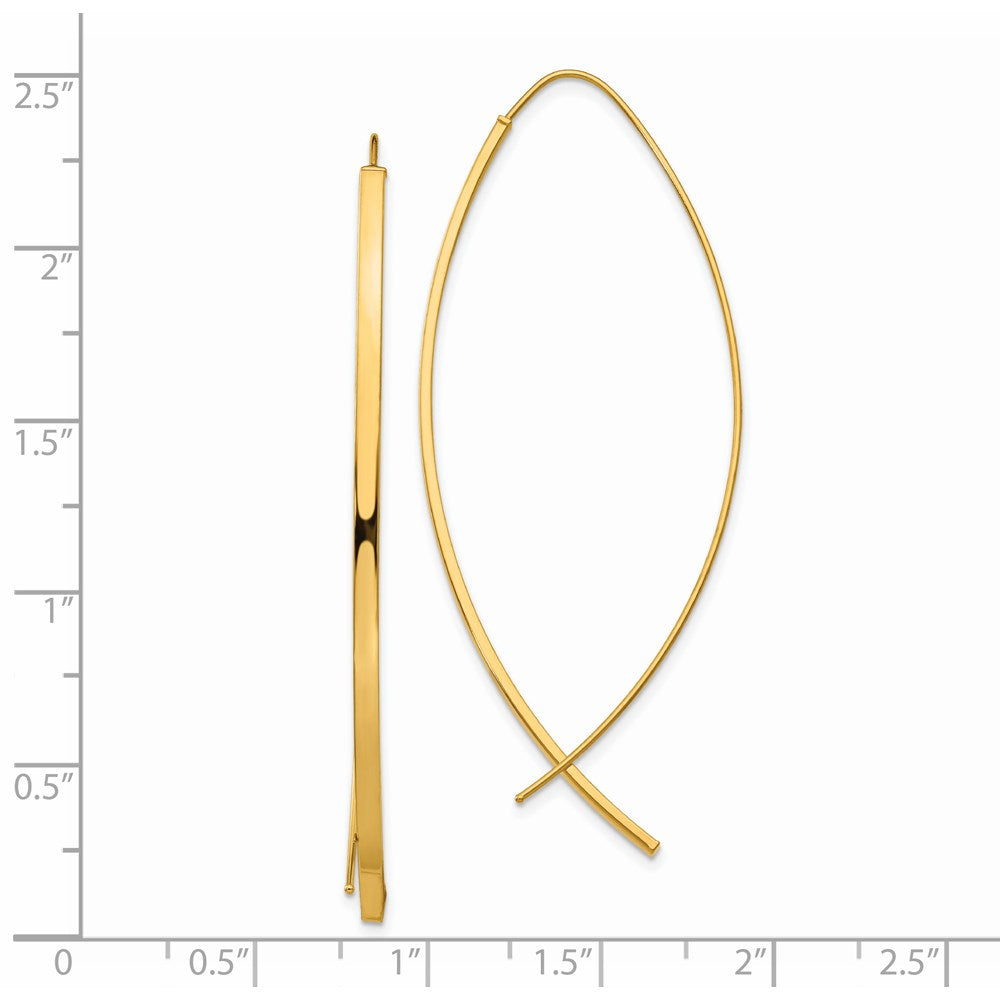 14k 1.75mm Square Tube Wire Threader Earrings