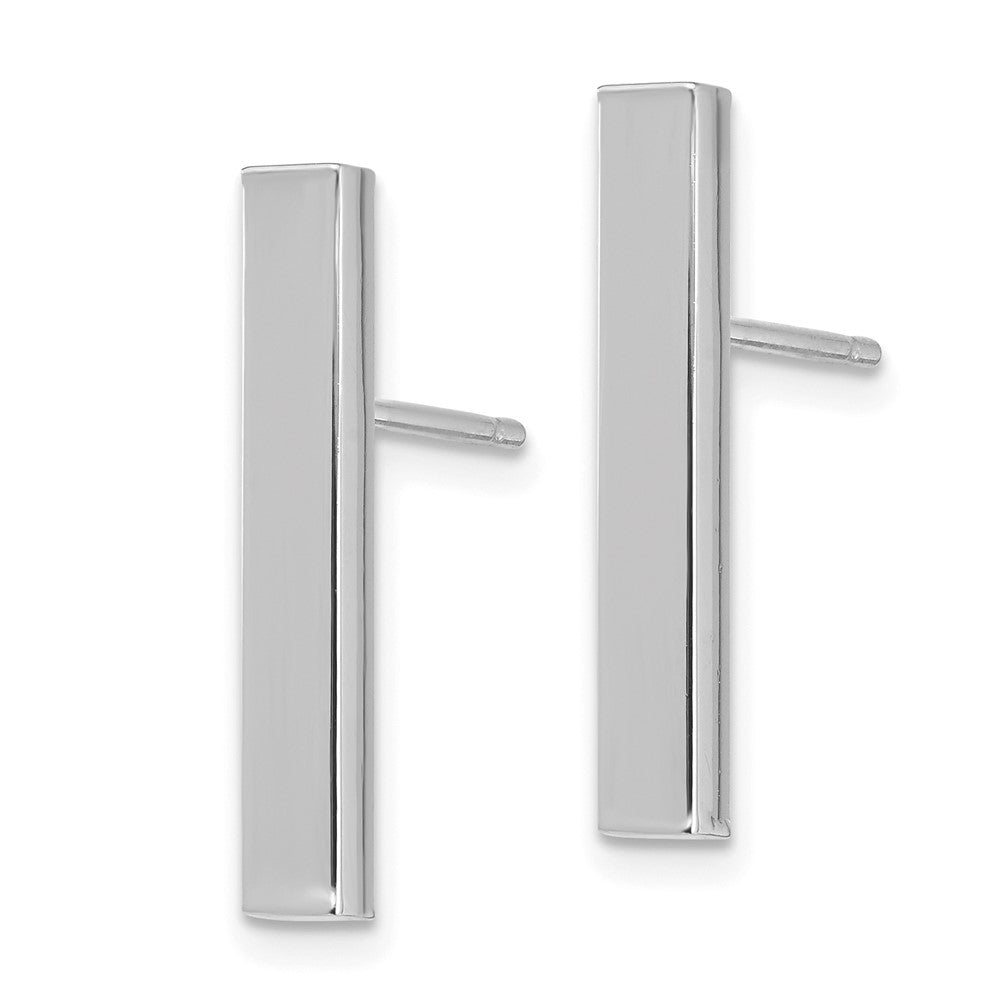 14k White Gold Polished 3mm Post Earrings
