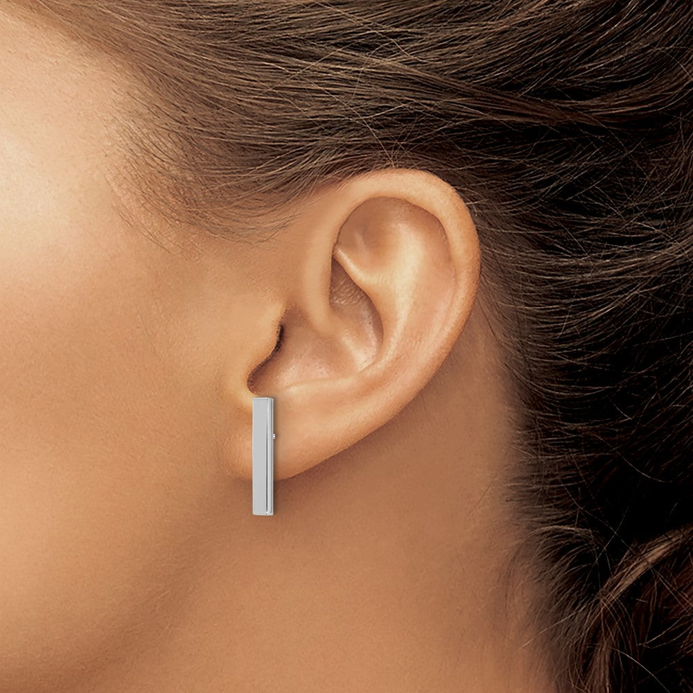 14k White Gold Polished 3mm Post Earrings