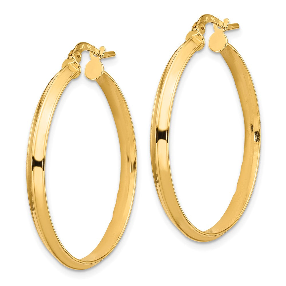 14k Polished 3mm XL Hoop Earrings