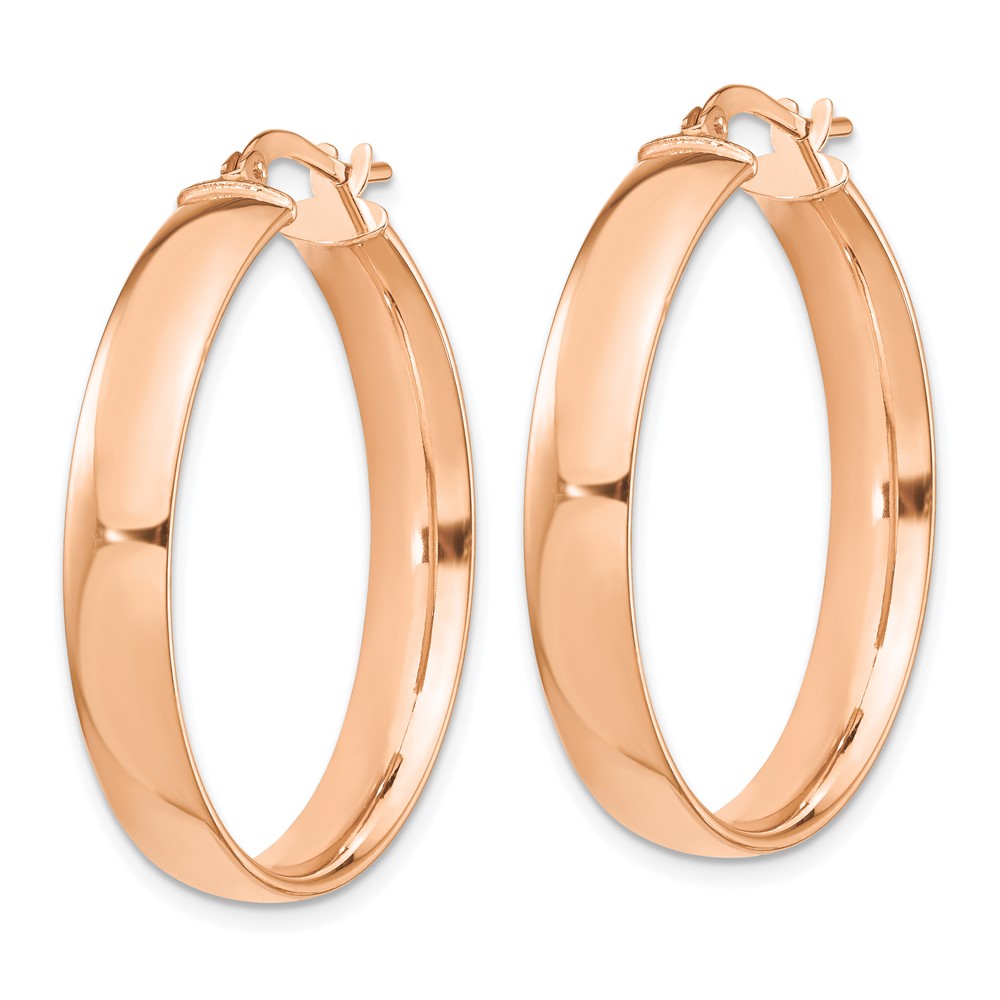 14k Rose Gold High Polished 5mm Hoop Earrings