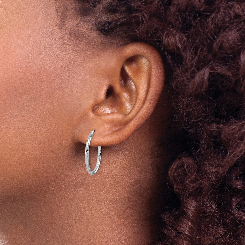 14k White Gold Hoop Earrings
