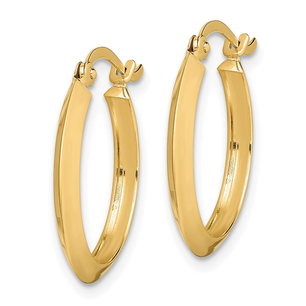 14K Yellow Gold Polished Hoop Earrings