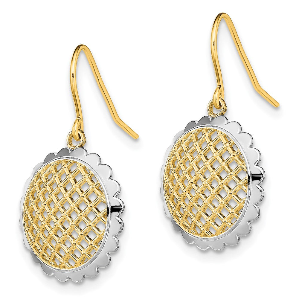 14K w/Rhodium Fancy Dangle Wire Earrings