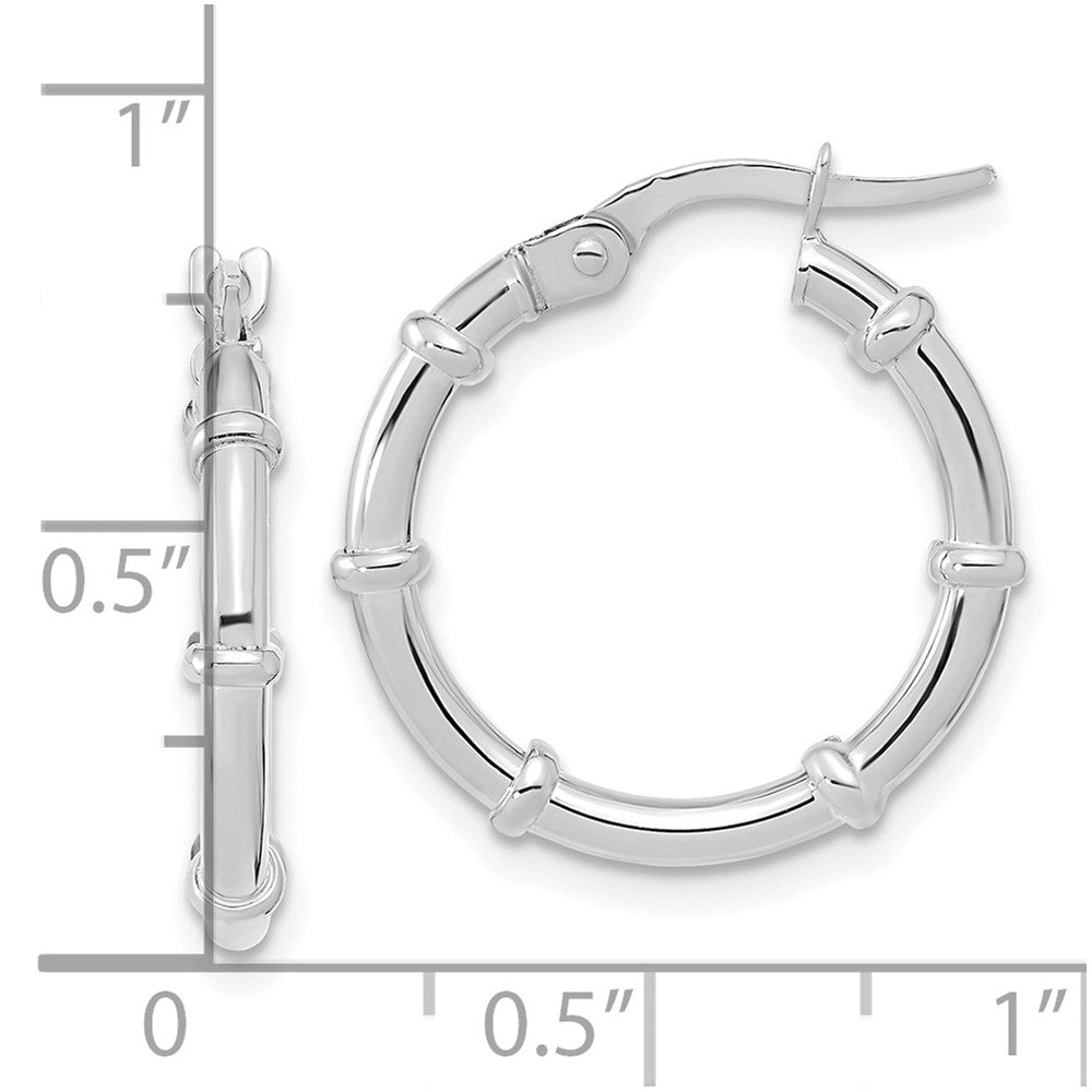 14k White Gold Polished Fancy Hoop Earrings