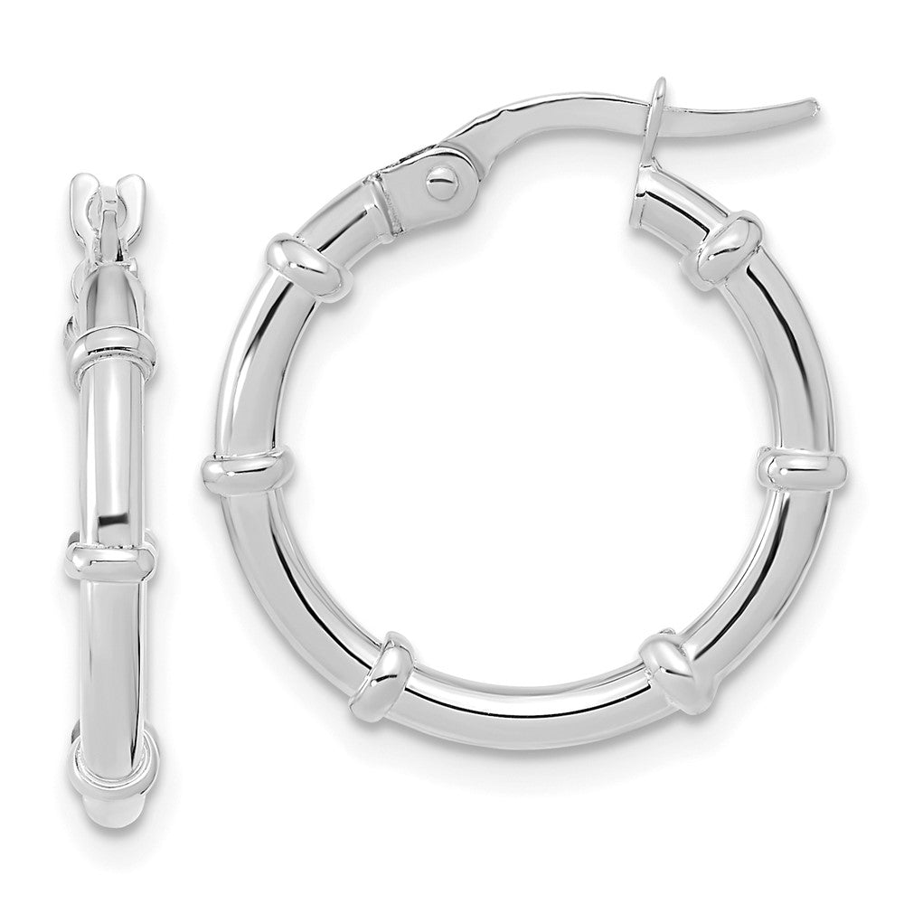 14k White Gold Polished Fancy Hoop Earrings