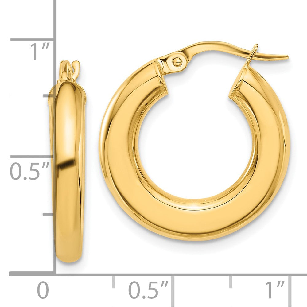 14K Polished Tube Hoop Earrings