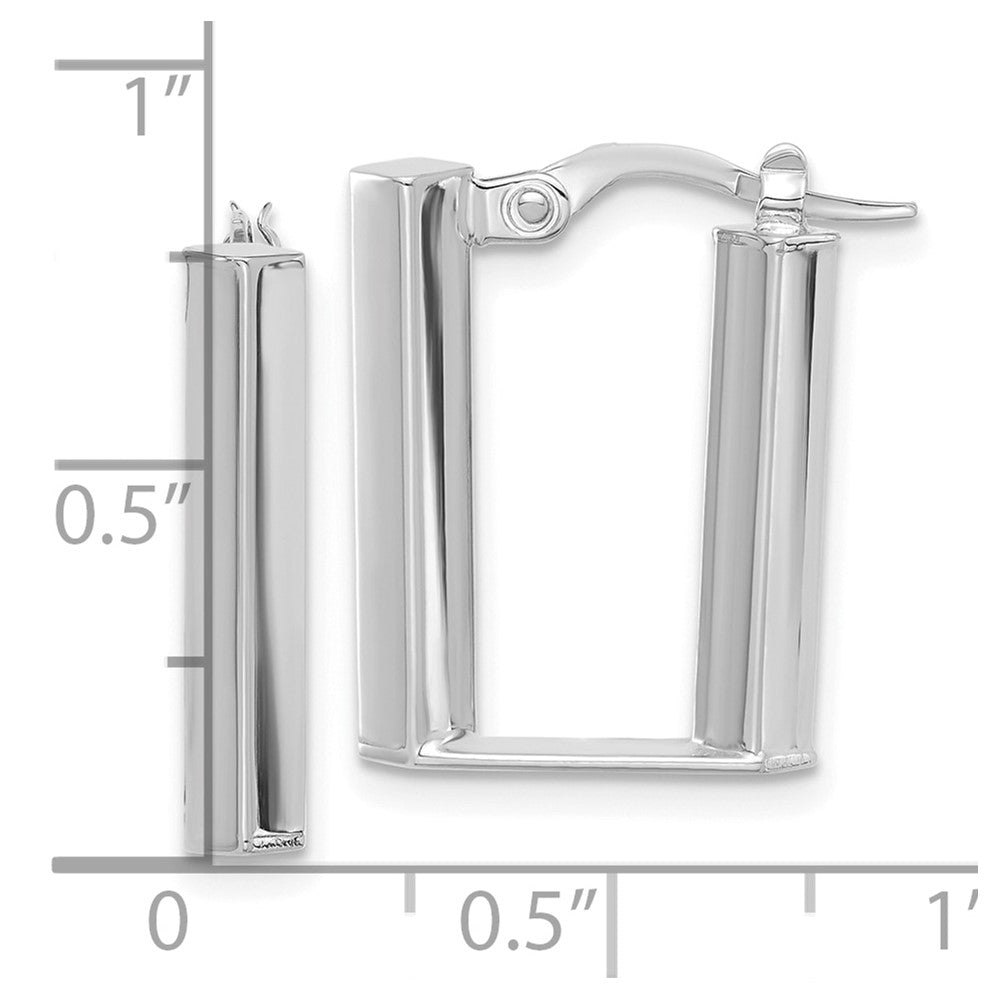 14K White Polished U Shape Hoop Earrings