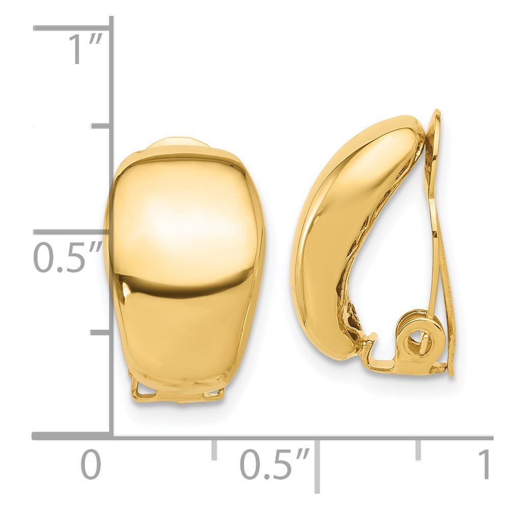 14K Polished Omega Clip Non-pierced Earrings