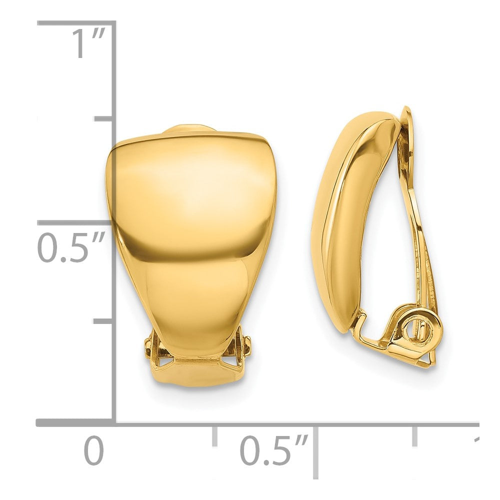 14K Polished Omega Clip Non-pierced Earrings