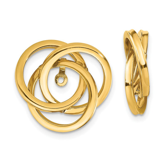 14k Polished Love Knot Earring Jackets