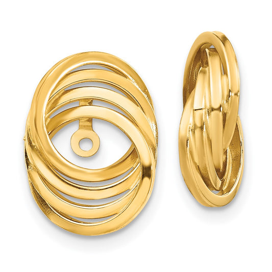 14k Polished Love Knot Earring Jackets