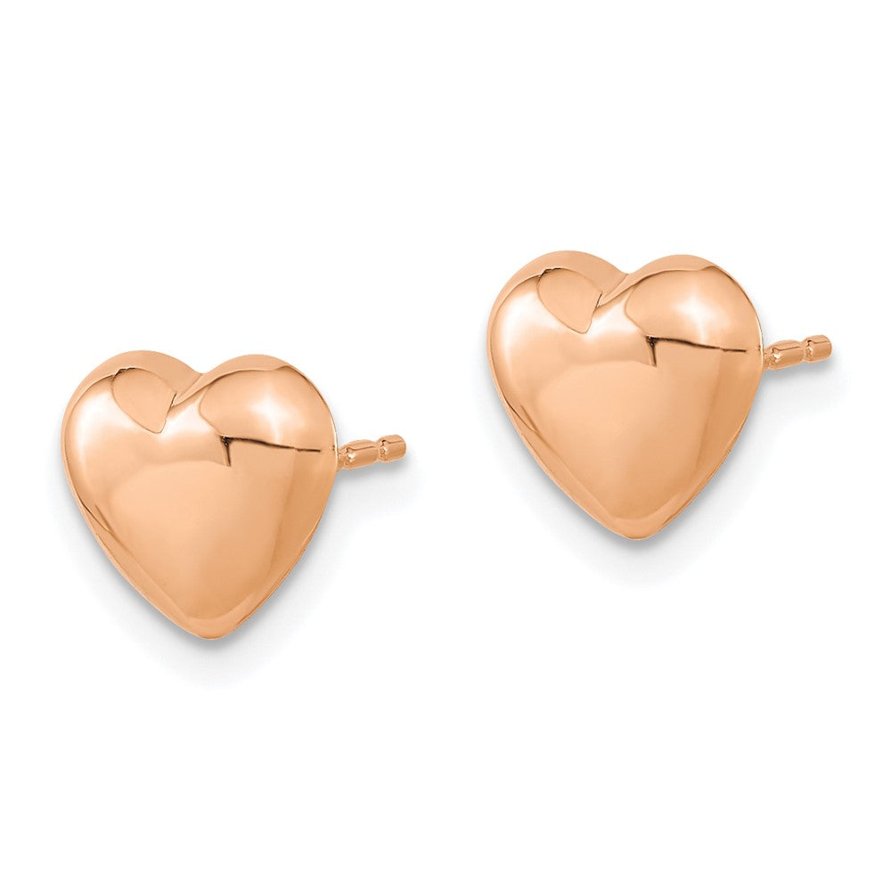 14k Rose Gold Rose Gold Polished Heart Post Earrings