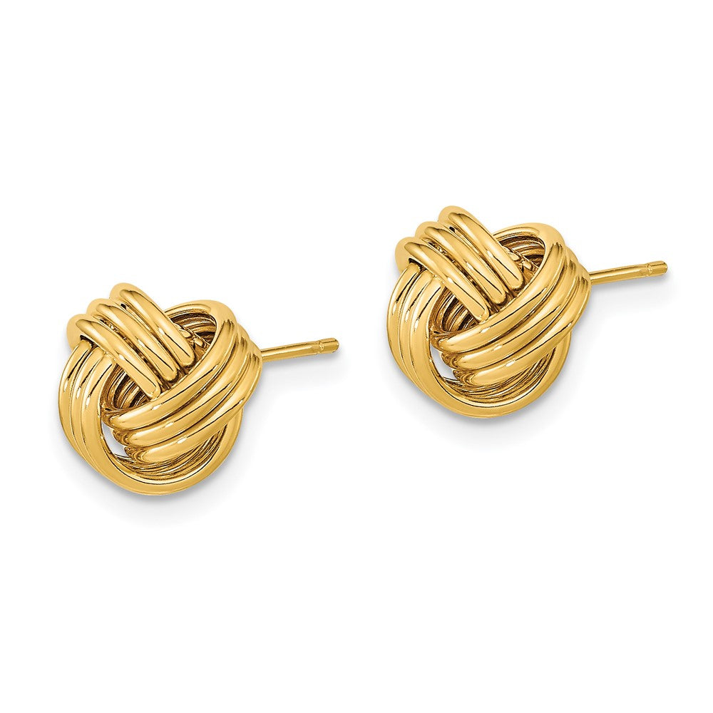 14k Yellow Gold Polished Triple Love Knot Post Earrings