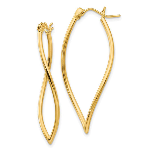 14k Polished Fancy Hoop Earrings