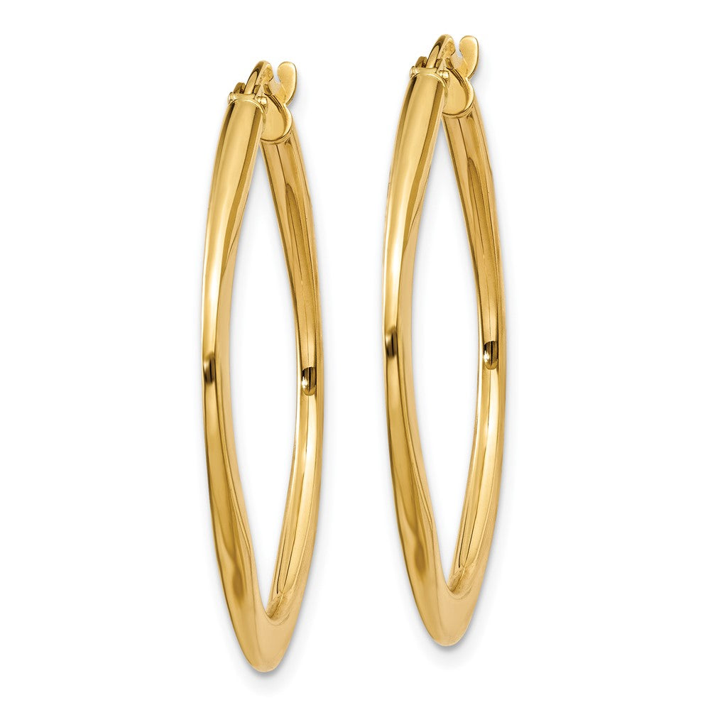 14k Yellow Gold Tapered Square Hoop Earrings