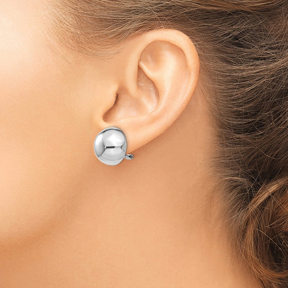 14k White Gold Polished Non-pierced Earrings