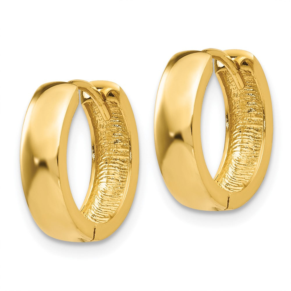 14k Yellow Gold Round Hinged Hoop Earrings