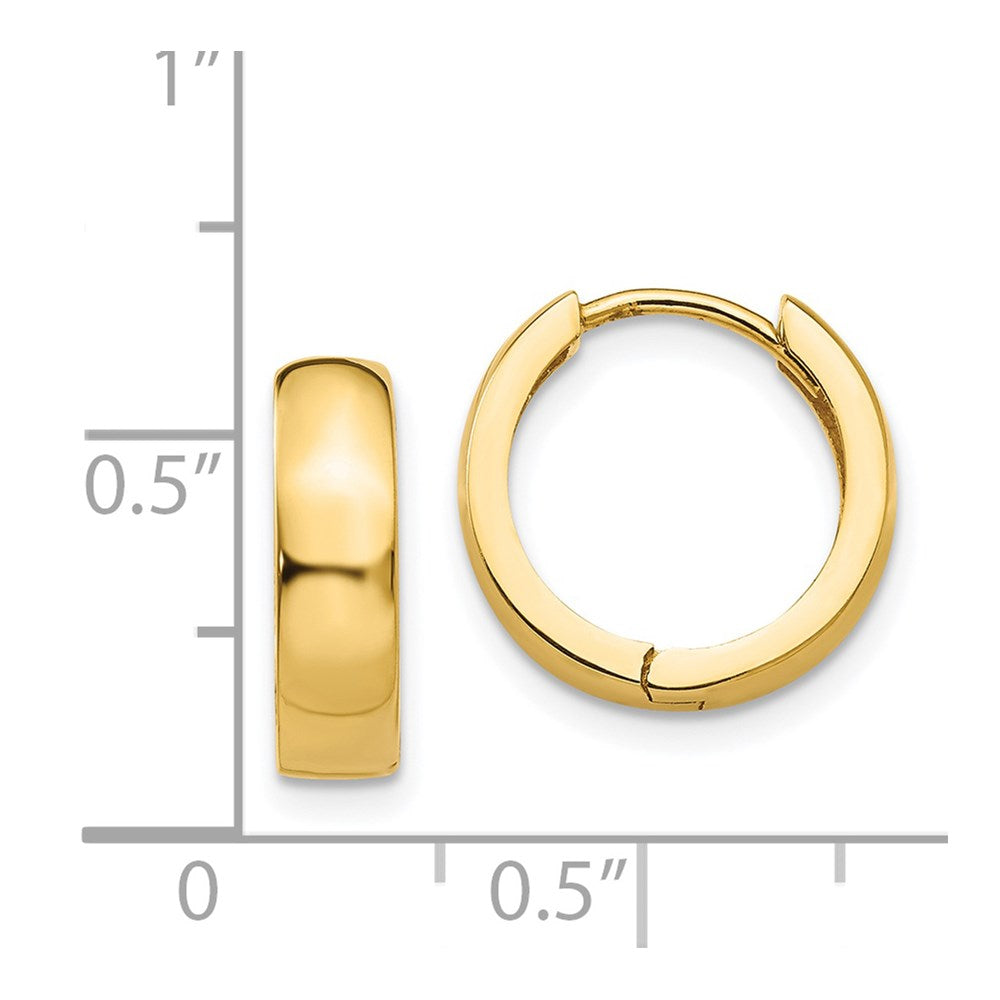 14k Yellow Gold Round Hinged Hoop Earrings