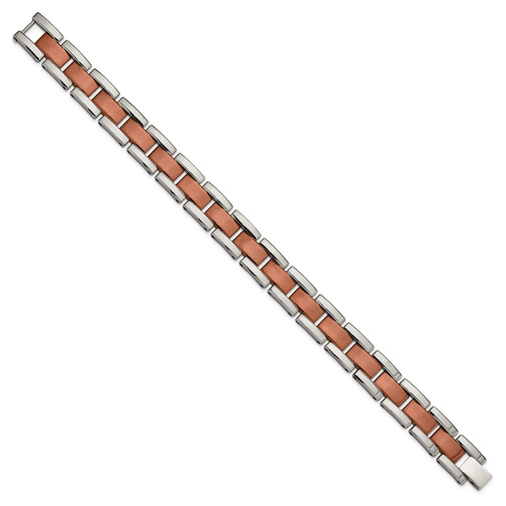 Chisel Tungsten Polished Brown IP-plated 8.5 inch Bracelet