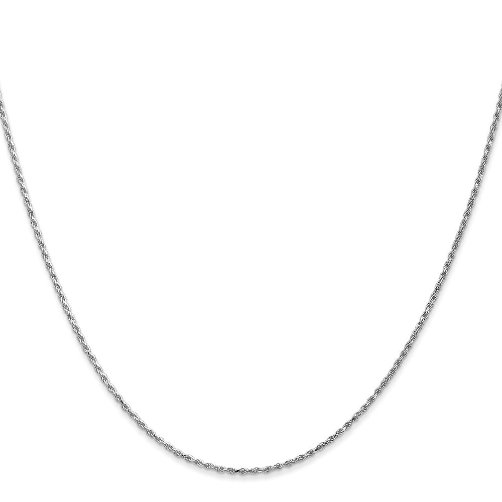 14k White Gold 18 inch 1.15mm Diamond-cut Machine Made Rope with Lobster Clasp Chain Chain