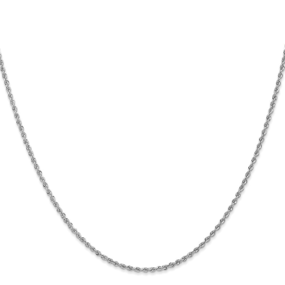 14k White Gold 26 inch 1.5mm Regular Rope with Lobster Clasp Chain