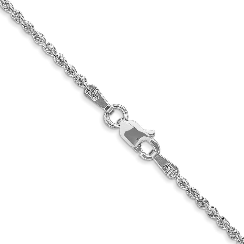 14k White Gold 26 inch 1.5mm Regular Rope with Lobster Clasp Chain