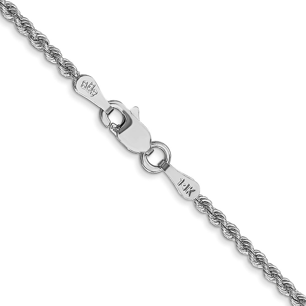 14K White Gold 24 inch 2mm Regular Rope with Lobster Clasp Chain