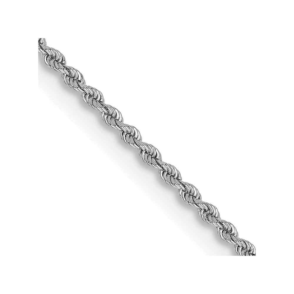 14K White Gold 24 inch 2mm Regular Rope with Lobster Clasp Chain