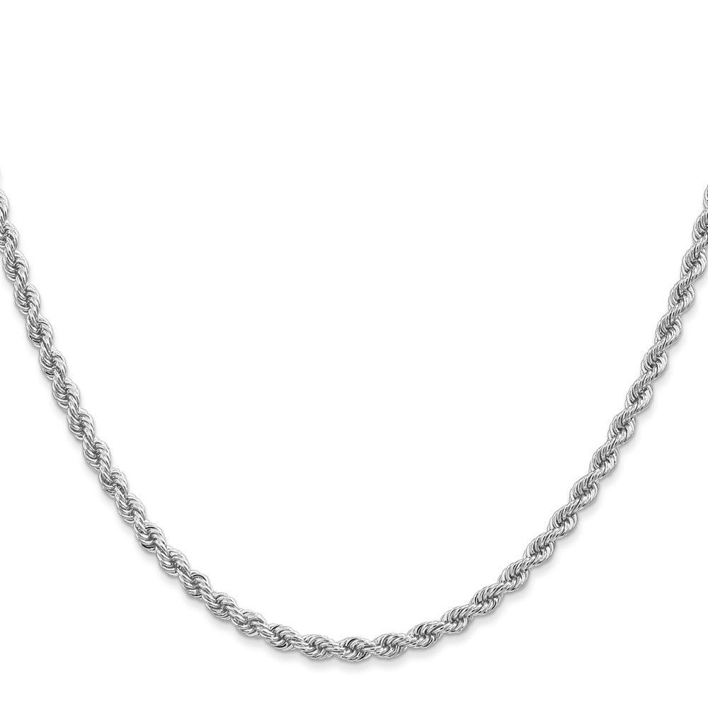 14K White Gold 30 inch 2.75mm Regular Rope with Lobster Clasp Chain