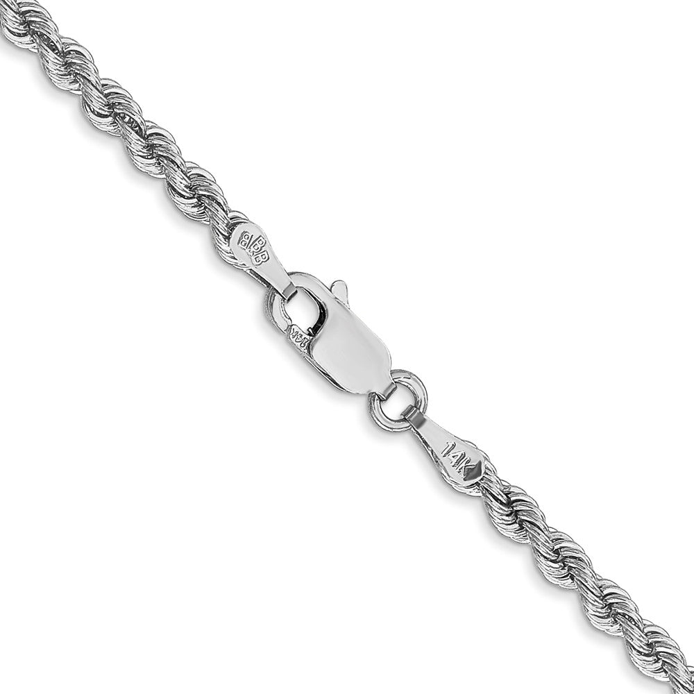 14K White Gold 26 inch 2.75mm Regular Rope with Lobster Clasp Chain