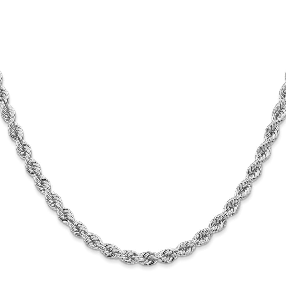 14K White Gold 30 inch 4mm Regular Rope with Lobster Clasp Chain
