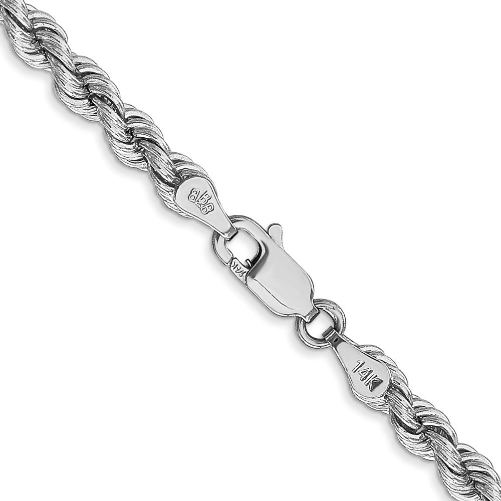14K White Gold 18 inch 4mm Regular Rope with Lobster Clasp Chain