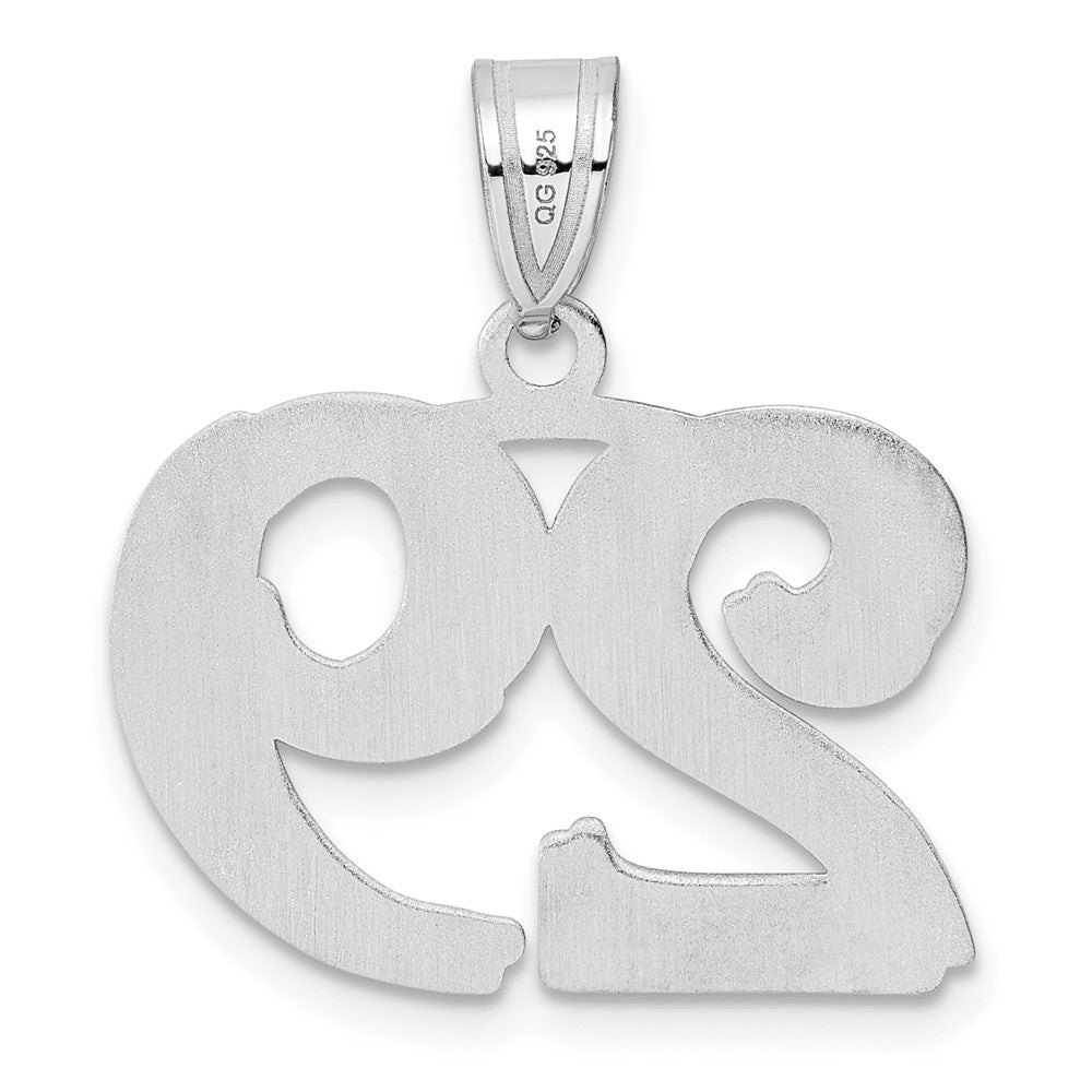14k White Gold Polished Etched Number 29 Pendant