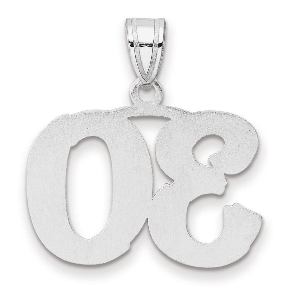 14kw Polished Etched Number 30 Pendant