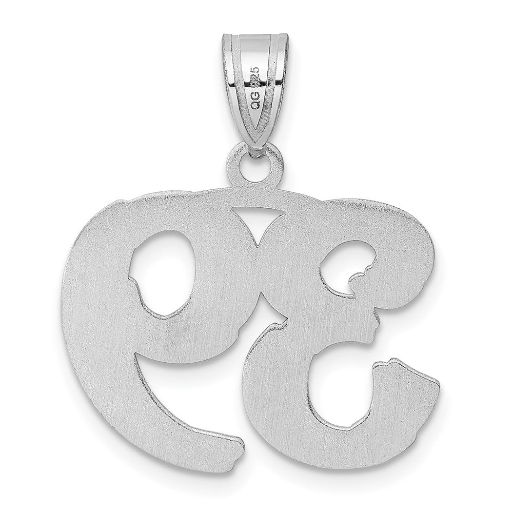 14k White Gold Polished Etched Number 39 Pendant