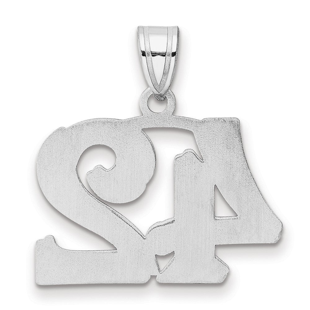 14kw Polished Etched Number 42 Pendant