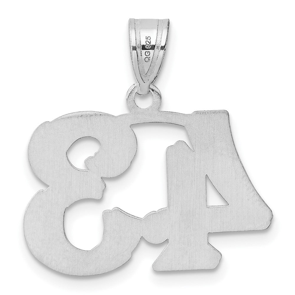 14k White Gold Polished Etched Number 43 Pendant