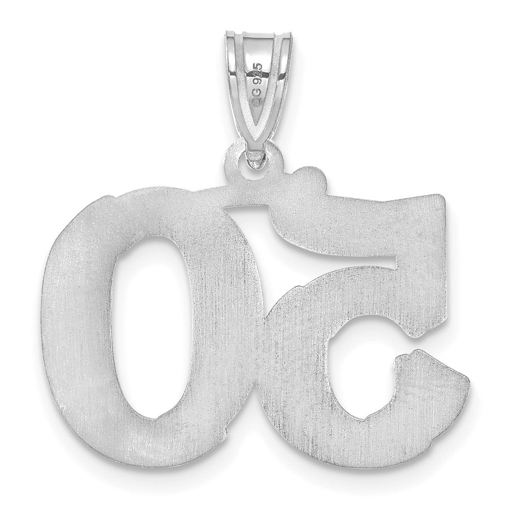 14k White Gold Polished Etched Number 50 Pendant