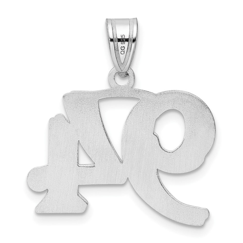 14k White Gold Polished Etched Number 94 Pendant
