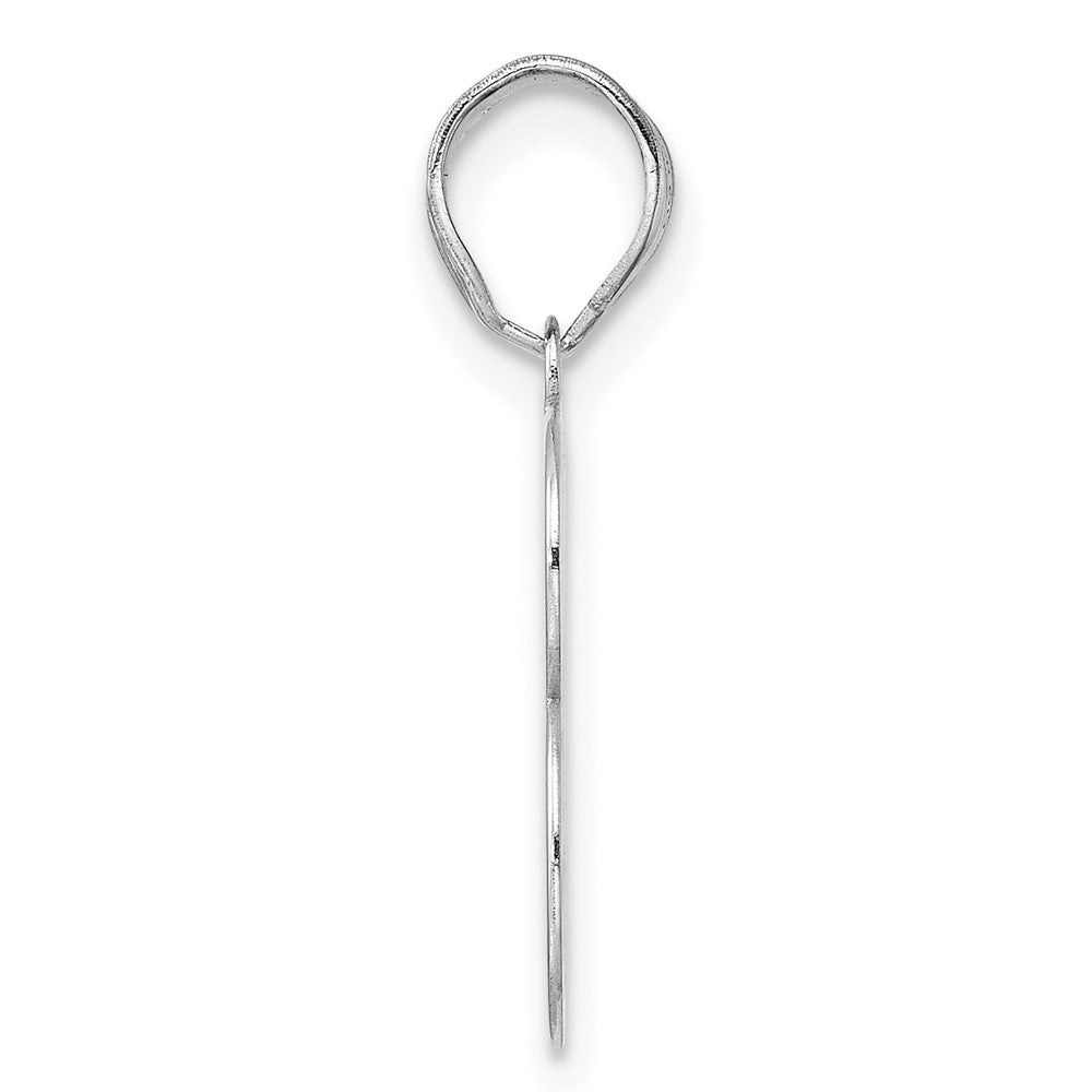 14k White Gold Polished Number 13 Pendant