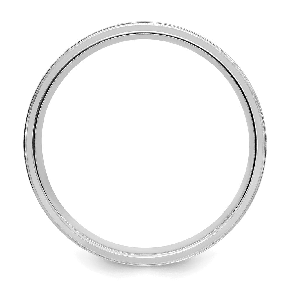 14k White Gold 6mm Lightweight Comfort Fit Brushed Satin/Polished Line Edge Wedding Band Size 12