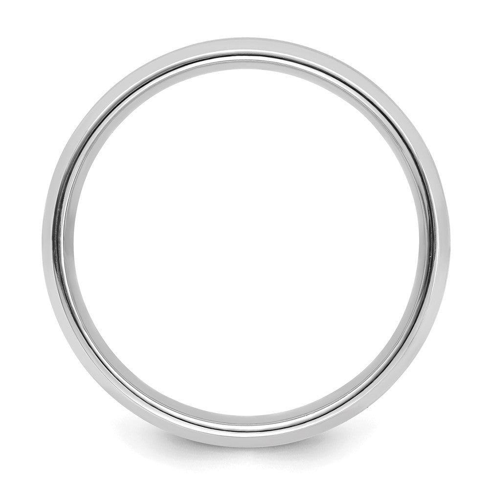 14k White Gold 6mm Lightweight Comfort Fit Brushed Satin with Polished Beveled Edge Wedding Band Size 13.5