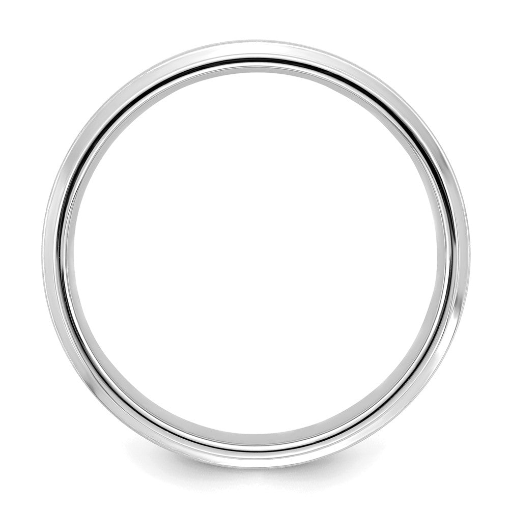 14k White Gold 6mm Lightweight Comfort Fit Brushed Satin Fancy Wedding Band Size 10.5