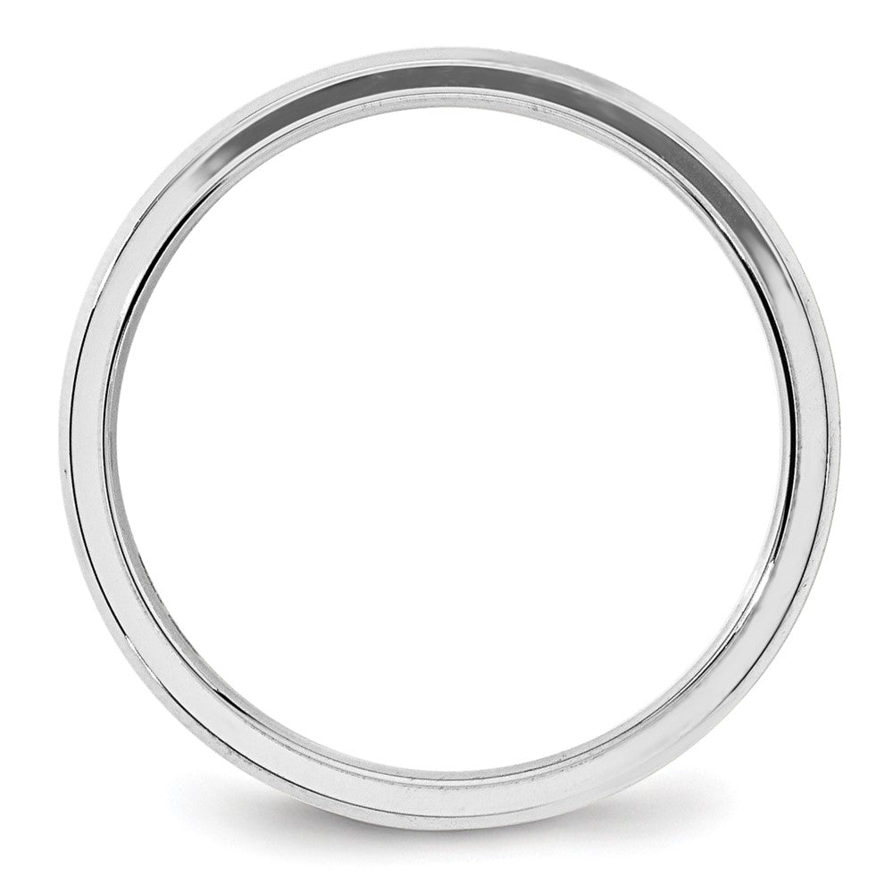 14k White Gold 4mm Beveled Edge Comfort Fit Wedding Band Size 10.5