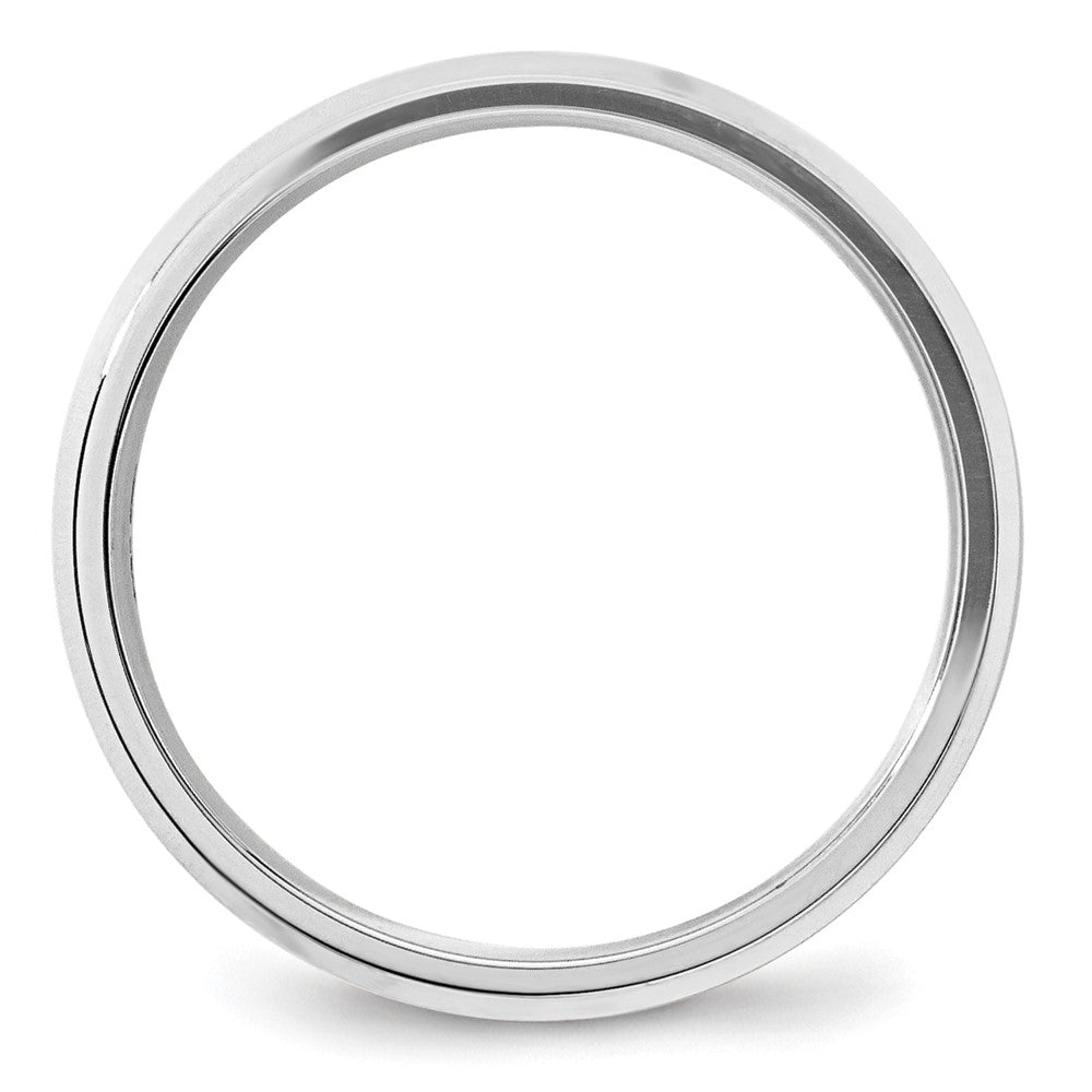 14k White Gold 5mm Beveled Edge Comfort Fit Wedding Band Size 9